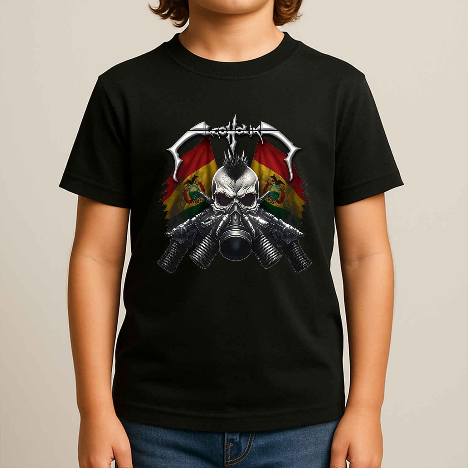 Gas Mask Skull Kids T-Shirt