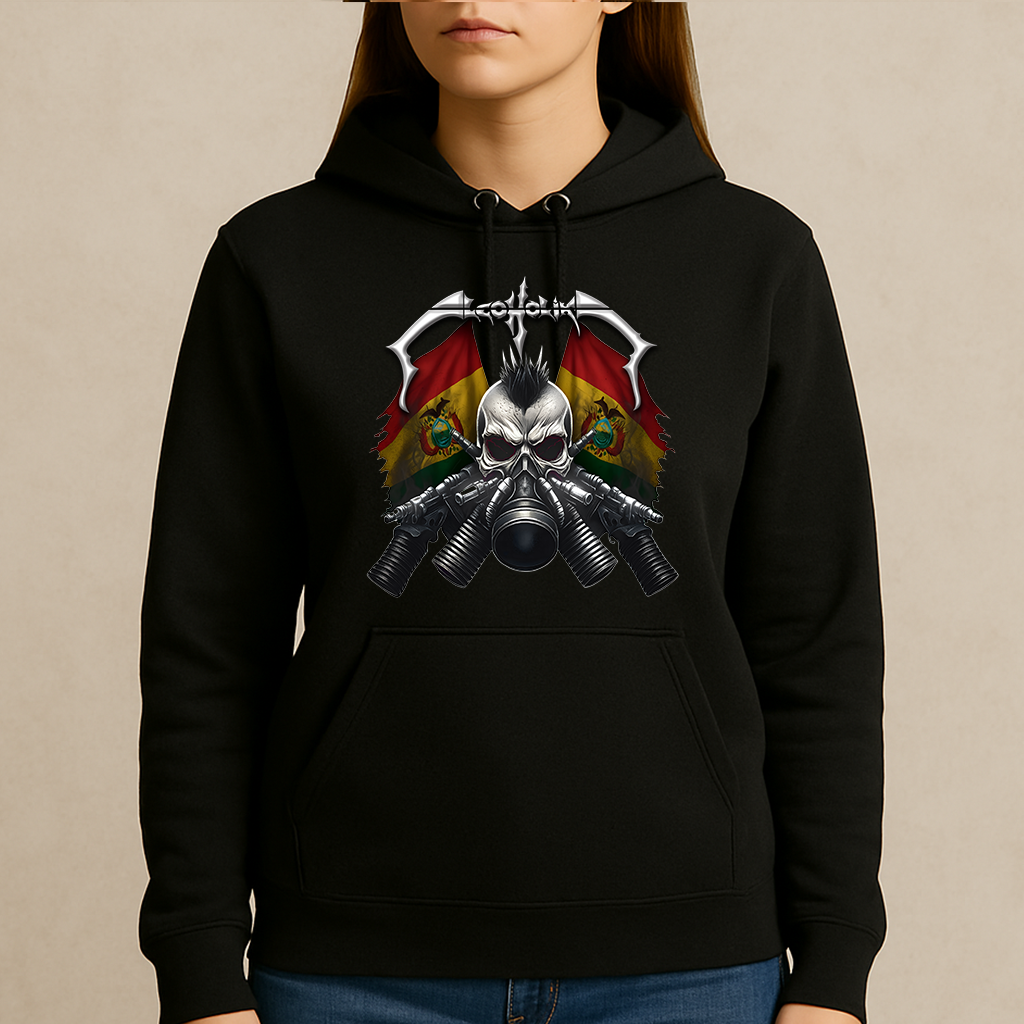 Gas Mask Skull Woman Hoodie