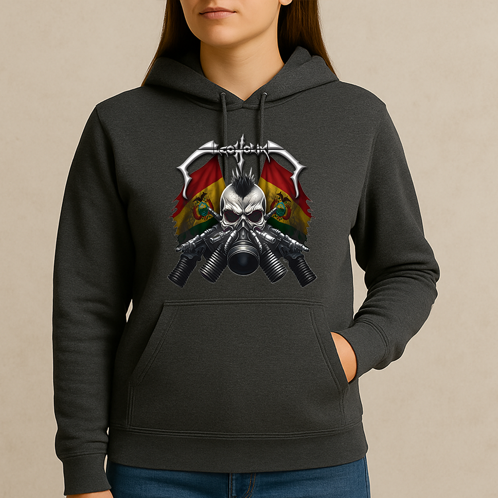 Gas Mask Skull Woman Hoodie