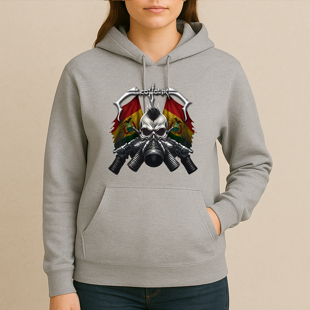 Gas Mask Skull Woman Hoodie