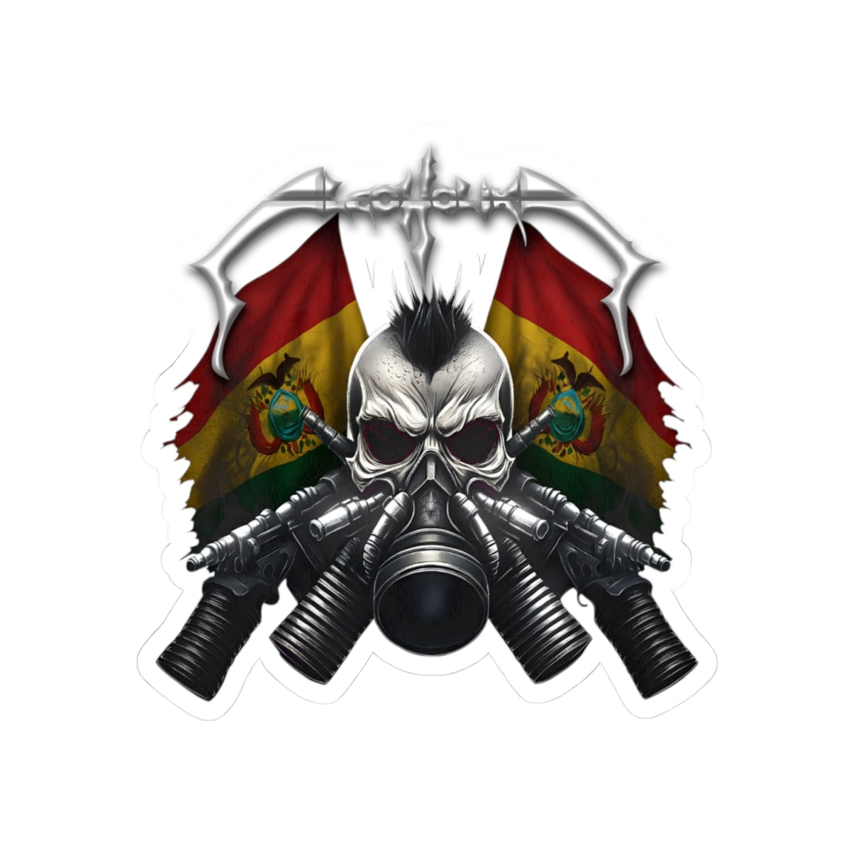 Gas Mask Skull Sticker (Kiss-Cut)